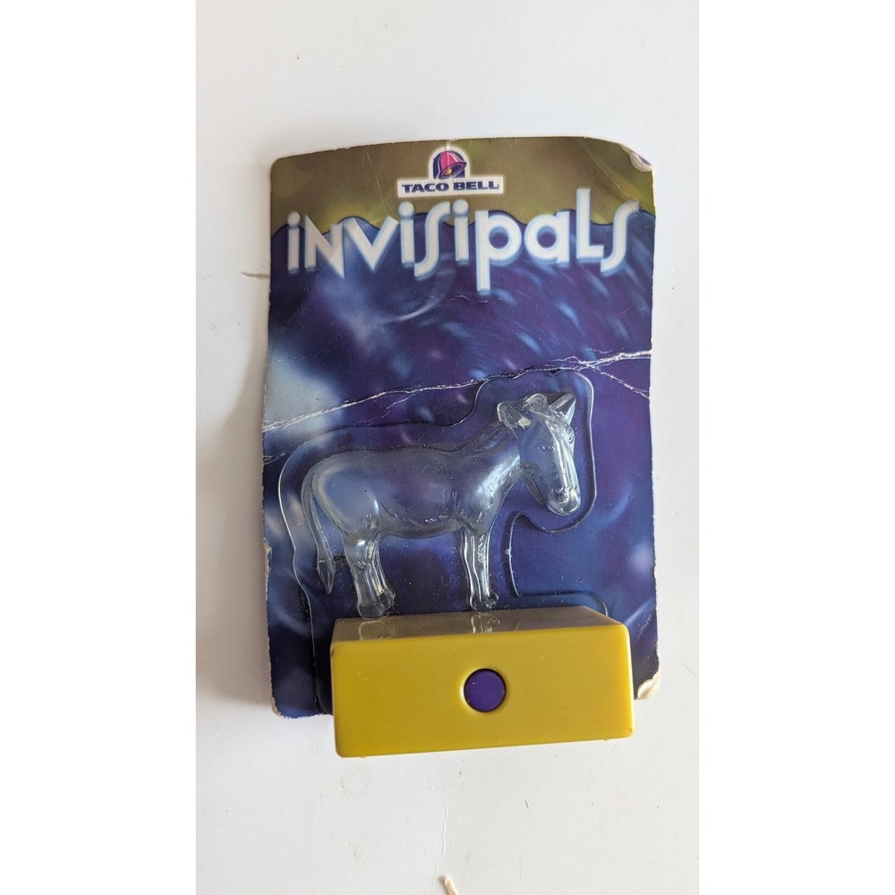 Vintage 2003 Taco Bell Invisipals Donkey Clear Light Up Toy Figure with Card